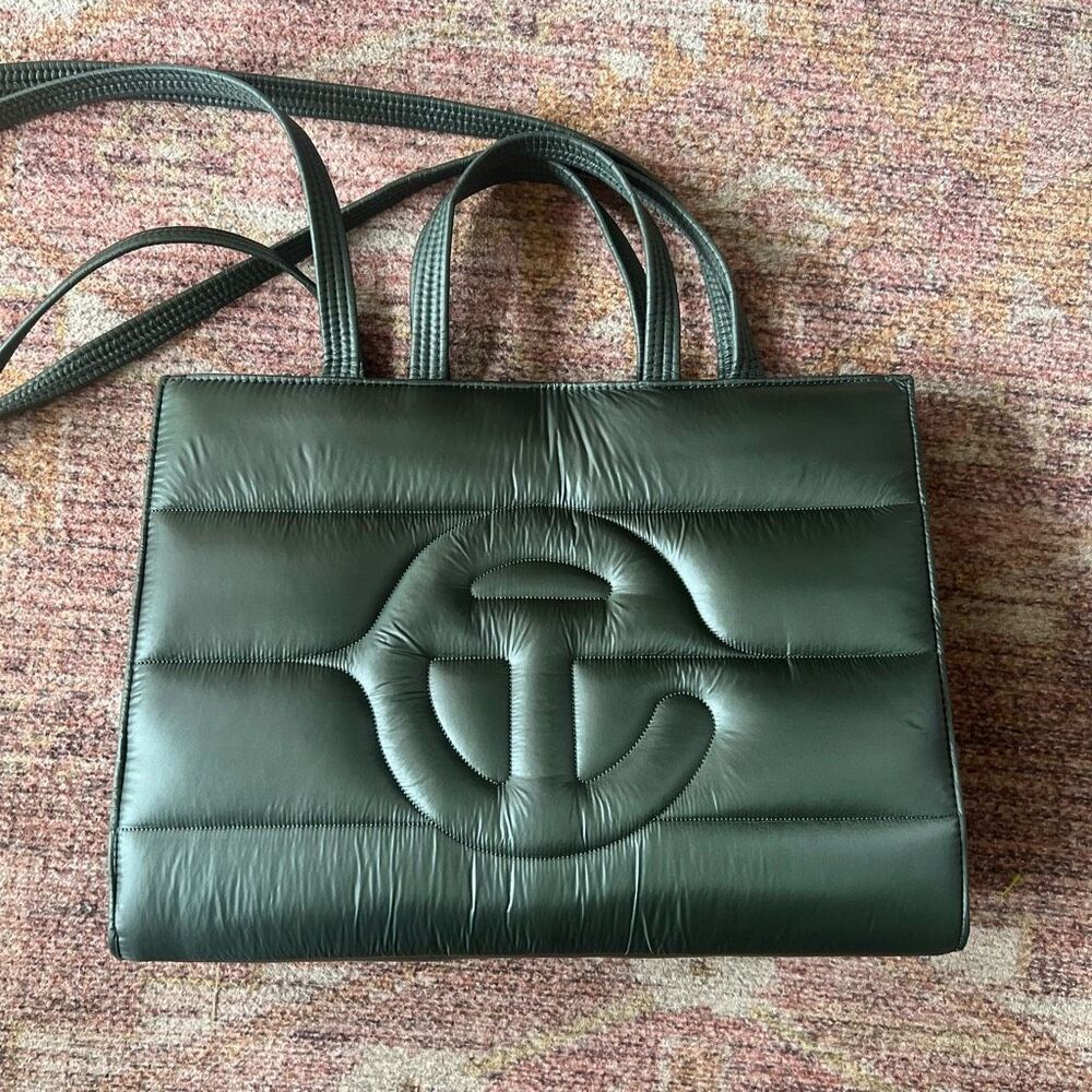 Telfar Green Puffer Shopping Bag